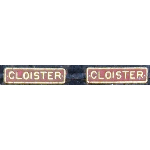 Cloister Nameplate