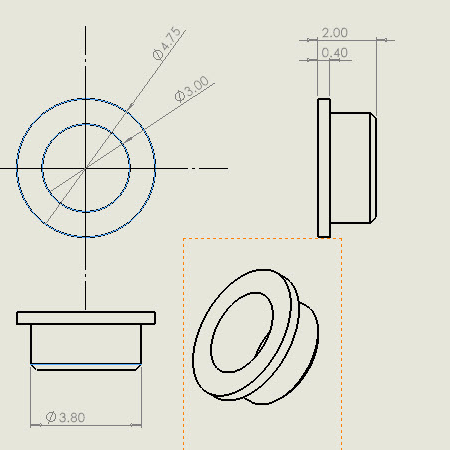 Top Hat Frame Bush 3mm - Image 3