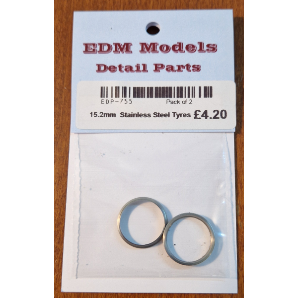 15.2mm Diameter Stainless Steel Tyres - Image 3